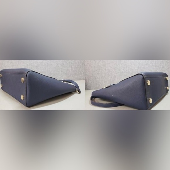 Michael Kors Bag Hamilton Traveler Studded Tote Satchel BlueLeather B2L - Picture 4 of 8